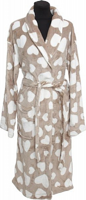 Халат домашний La Nuit Романтика р. XL коричневый с белым 