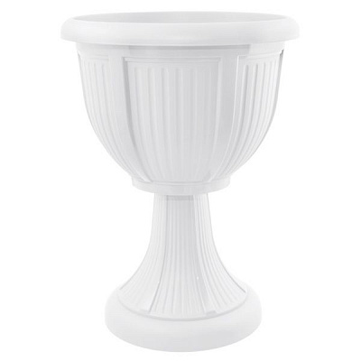 Вазон пластиковий Алеана Леон глибокий круглий 15л білий (114007)