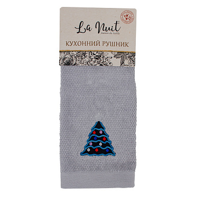 Полотенце махровое Новый Год 40x60 см серый La Nuit