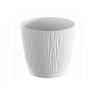 Горшок для цветов Prosperplast SANDY 130 мм с подставкой круглый 2л белый (26750-449) 