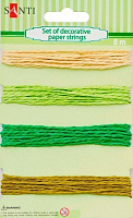 Декоративний елемент шнурів паперових декоративних, 4 кол., 8м/уп, зелено-бежевий 1 комплектів 4 шт. Santi