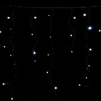 Гирлянда-штора Електрогірлянда-штора Феєрія біла, кабель зелений вбудований світлодіод (LED) 100 ламп 2 м