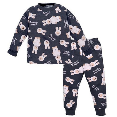 Пижама детская для девочек Татошка р.116–122 серый с рисунком 0102202зая 