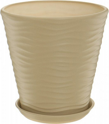 Горшок керамический Ориана-Запорожкерамика Новая Волна крошка круглый 9,5л бежевый 