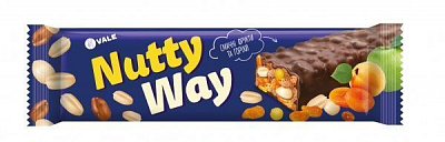 Батончик Vale горіховий NUTTY WAY мюслі з фруктами глазурований 40 г