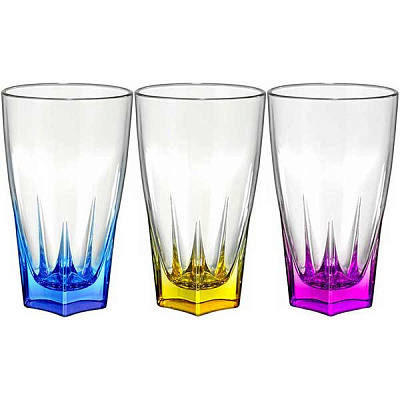 Набір склянок Borgonovo Camelot Sprayed A/R/V 355 мл