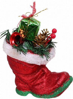 Елочная игрушка Ботинок красный 19 см SD019-56 