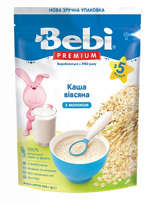 Каша молочная Bebi от 5 месяцев Premium Овсяная 200 г 