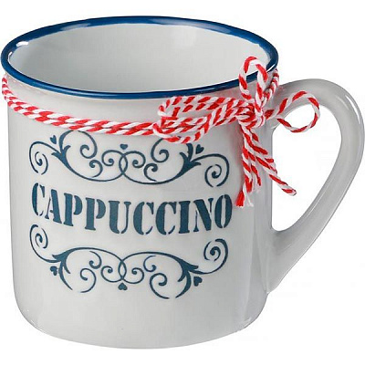 Чашка Cappuccino 360 мл белая с синим