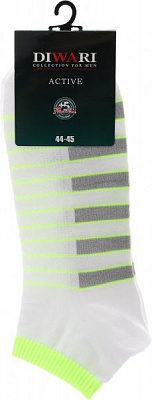 Носки Diwari ACTIVE 067 р. 44-45 белый с салатовым 