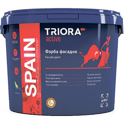 Фарба акрилова водоемульсійна Triora SPAIN мат білий 10л