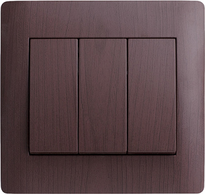 Выключатель трехклавишный LXL Oscar TL1172 без подсветки венге TL1172 Wenge