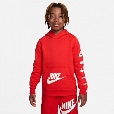 Джемпер Nike B NSW SI FLC PO HOODIE BB FN7724-657 р.L красный