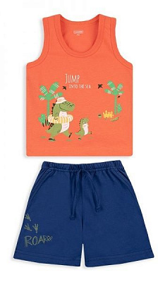 Комплект Габби Технозавр KS-20-13-3 р.80 оранжевый с синим 