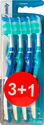 Зубна щітка Prodent Advance Family середньої жорсткості 4 шт.