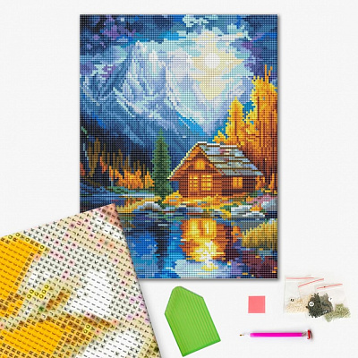 Алмазная мозаика Лунный вечер 30x40 см Brushme