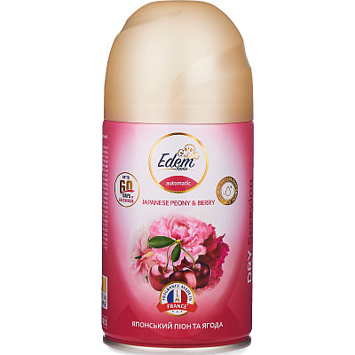 Сменный баллон для автоматического освежителя воздуха Edem home Японский пион и ягода 260 мл