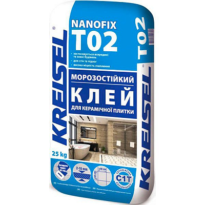 Клей для плитки та мозаїки KREISEL NANOFIX T02 Морозостійкий 25кг