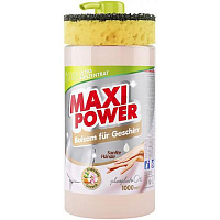 Средство для ручного мытья посуды Maxi Power Миндаль с губкой 1л