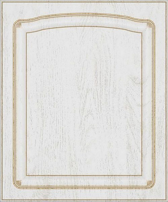 Фасад для кухні Грейд Біла текстура супермат №205 патина золото 713x596 правий Ріміні