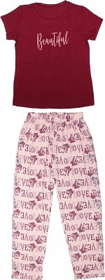 Комплект жіночий Nika Ledi 10770 р. XXXL рожево-бордовий