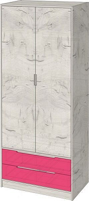 Шафа Lion Тетріс 900х430х2000 дуб крафт/малиновий