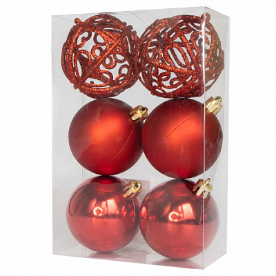 Набор елочных шаров Девилон 251727 d60 мм 6 шт./уп. 
