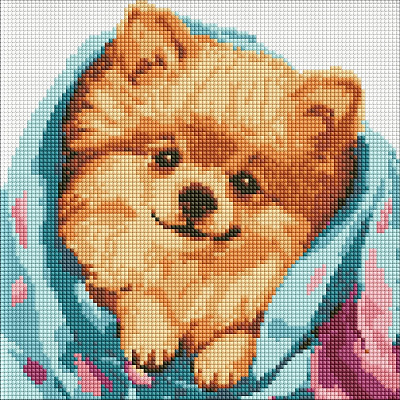 Алмазная мозаика Счастливый шпиц ©art_selena_ua Ideyka