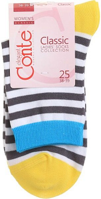 Шкарпетки Conte CLASSIC 7С-22СП 087 р. 25 білий із малюнком 1 шт.