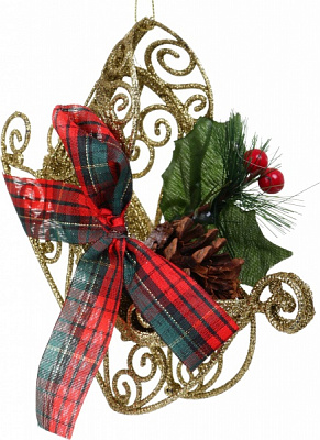 Декоративна підвіска Санчата з декором 13x8,5x4,5 см золотий LD21001