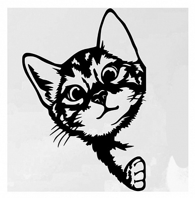Панно декоративне Brushme Котик 45x25 см чорний