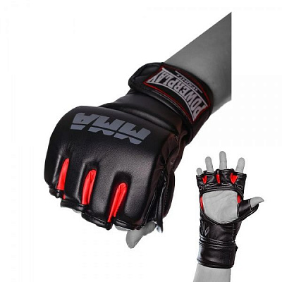 Боксерские перчатки PowerPlay р. S/M PP_3053 красный с черным