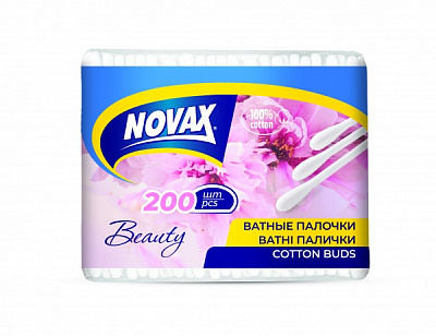 Ватні палички Novax 200 шт. (м'яка)