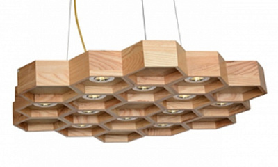 Люстра светодиодная Интеркласс 12x25 Вт дерево светлое НСБ 06-12хХХ-016 