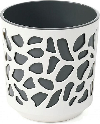 Горщик для квітів Lamela Дует 140 круглий 2,4л крем/антрацит