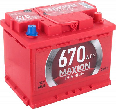 Аккумулятор автомобильный MAXION Premium 6СТ - 65 А2E 670 R 65А 12 B «+» справа