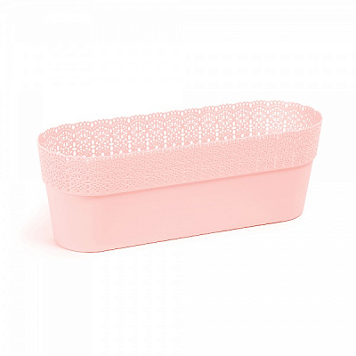 Горщик пластиковий Ламела Белла 300 овальний 1,4 л рожева пудра