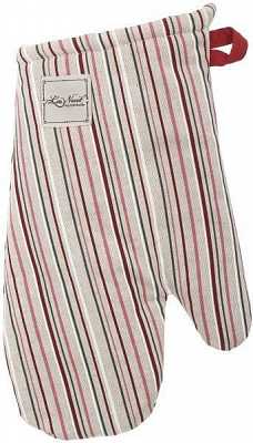 Рукавичка-прихватка Вінтаж Смужки 16x33 см бежевий із червоним La Nuit