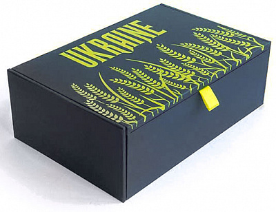 Шкатулка деревянная S UA Колоски синий 128x178x54 мм CooverBox