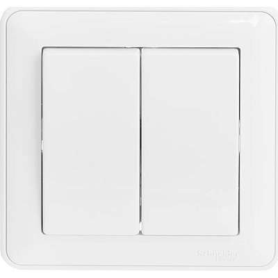 Вимикач подвійний прохідний W-59 VS616-256-18 білий