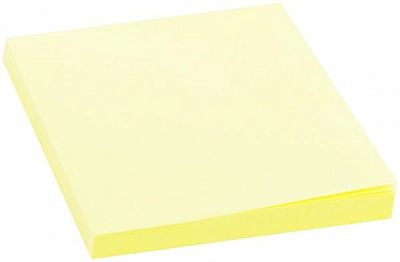 Бумага для заметок с липким слоем 75х75 мм 80 шт. светло-желтая Global Notes