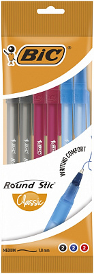 Набор ручек шариковых BIC Round Stic 6 шт.