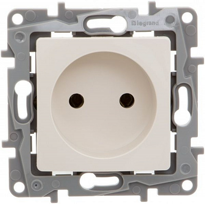 Розетка без заземлення Legrand Etika 2К 16 А без шторок кремовий 672320