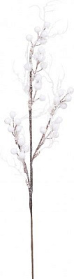 Декорація новорічна Гілка з ягодами і вусиками 80 см біла EPI-EYK9-1129