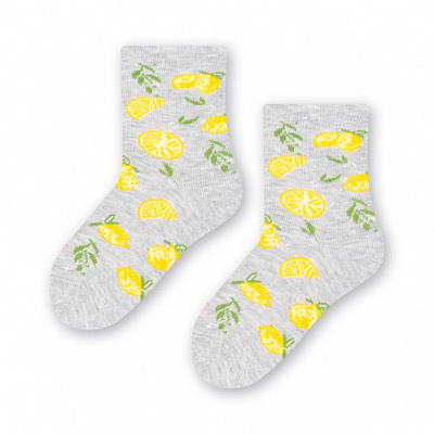 Носки детские для девочек Steven 138240 р. 23-25 светло-серый меланж 