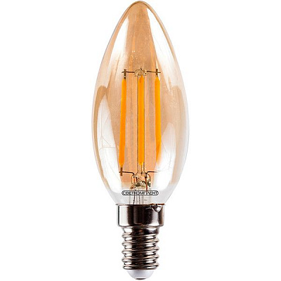 Лампа світлодіодна Светкомплект Vintage Fil Amber C35 4 Вт E14 2500 К 220 В прозора