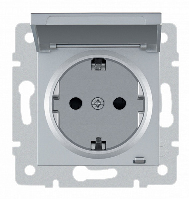 Механизм розетки с заземлением HausMark Stelo IP20 серебро 501-4388-123B