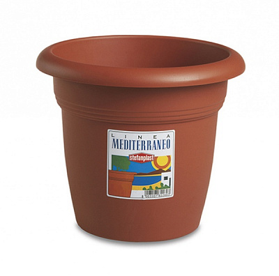 Вазон пластиковый Stefanplast Linea Mediterraneo круглый 20 л терракот (82400) 