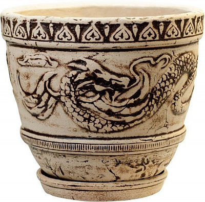 Горшок шамотный Китайский №2 круглый 12л бежевый 