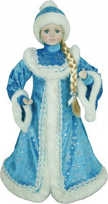 Декоративна фігура Снігуронька у синій шубі 46 см